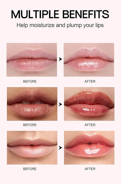 3 Colors Plump Gloss, Spicy Lip Plumping Booster Lip Glossy Lipstick, Hydrating, Volumizes, High-Shine, Fuller Mirror Lip Glaze, Plump &Pout Lip Plumper for Women Girls, Set #04,05,06
