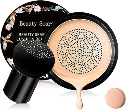 Beauty Glazed Mushroom Head Air Cushion CC Cream Foundation Cover Concealer Makeup Moisturizing Brightening Pigment Liquid Foundation, Even Skin Tone Makeup Base BB # 03 Nude