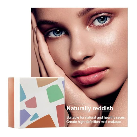 MAEPEOR Setting Powder 8 Colors Smooth and Lightweight Matte Face Powder for Brightening and Setting Makeup with Face Puff (1.76 oz, P08 Naturally Reddish)