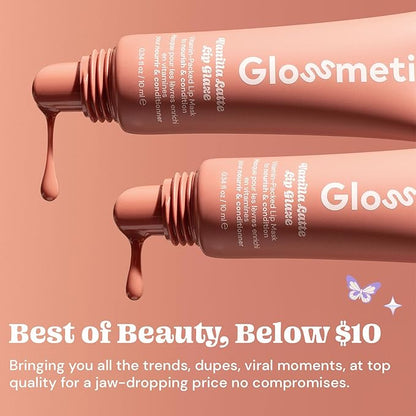 Glossmetics Vanilla Latte Lip Glaze - Overnight Lip Mask for Dry Lips. Fruit Butter Lip Mask, Hydrating and Moisturizing Lip Balm for Soft, Smooth Lips. Vanilla Latte, 10ml