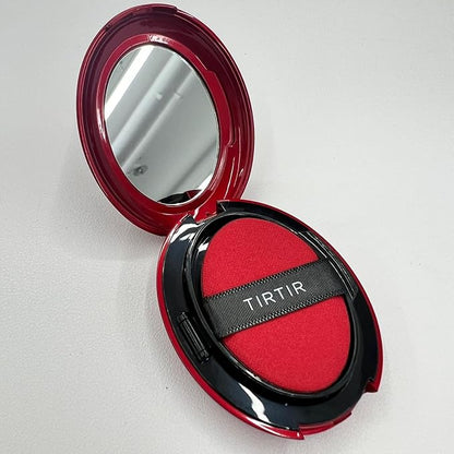 [*Mini Size*] TIRTIR Mask Fit Red Cushion Foundation | Full coverage, Weightless, Skin fit, Satin Glow Finish, Korean Makeup, beauty, Tattoo cover up, Buildable (#33N Macchiato, 0.15 Fl Oz)