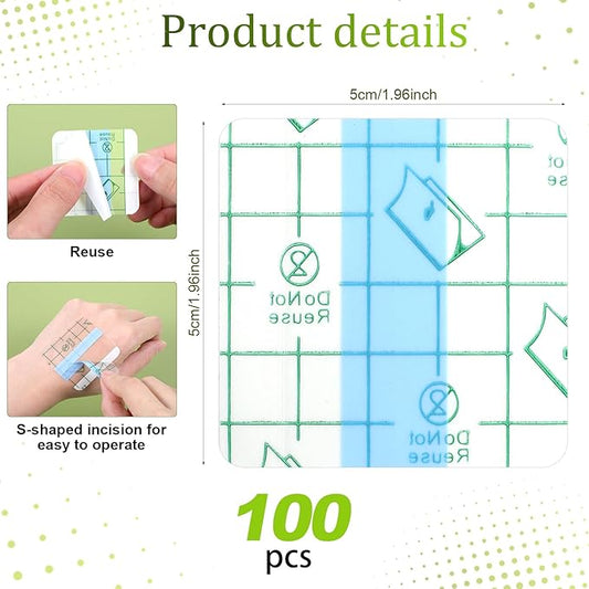 100 Pieces Makeup Hand Palette Single Use Makeup Mixing Palette Disposable Waterproof Professional Makeup Artist Must Haves Adhesive Tape Transparent Cosmetic Tray for Women Girl Make up