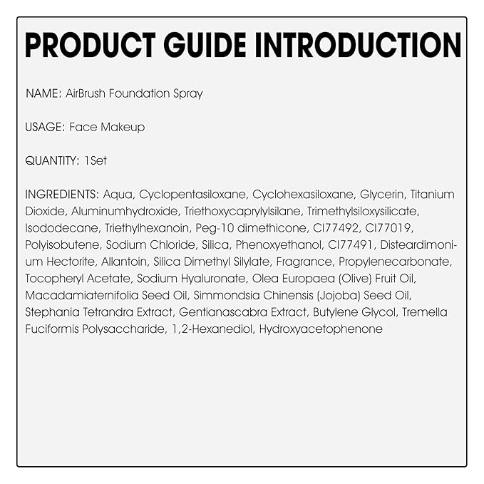 AirBrush Foundation Spray, Silky Mist Spray Makeup Kit with Brush, Full Coverage Foundation for Smooth Radiant Finish, Formula Breathable Lightweight Hydrating | #05 Sand