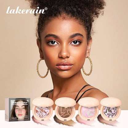 Baked Color Correcting Foundation – Lightweight Airy Finish Powder Makeup with Mirror, Subtle Glow, Oil Control, Long Lasting – Fine Texture for Smooth Light to Medium Coverage (#2 Tan)