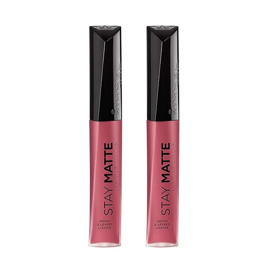 Rimmel Stay Matte Liquid Lip Color, Rose & Shine, 2 Count