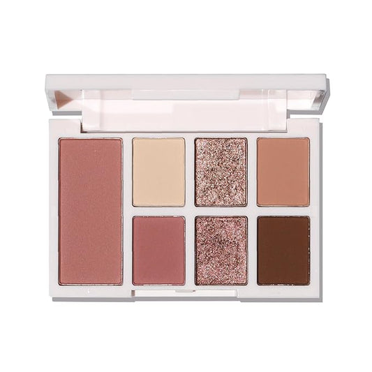 Half Caked Duality I Eye and Cheek Palette - 6 Buttery Soft Neutral Mattes and Shimmer Eyeshadows and 1 Primer-Infused Pressed Powder Blush, 8.2g