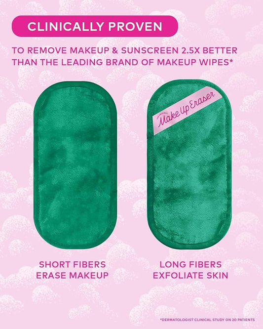 The Original MakeUp Eraser 100% Recycled Mini PRO, Erase All Makeup With Just Water, Including Waterproof Mascara, Eyeliner, Foundation, Lipstick, Sunscreen and More! (Green)