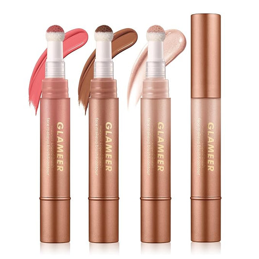Blush Stick,Liquid Blush Stick,Silky Smooth Creamy Formula,Lightweight Blendable Blush Rouge Stick,Naturally Sculpted Look Professional Beauty Makeup Blush (02/04/06)