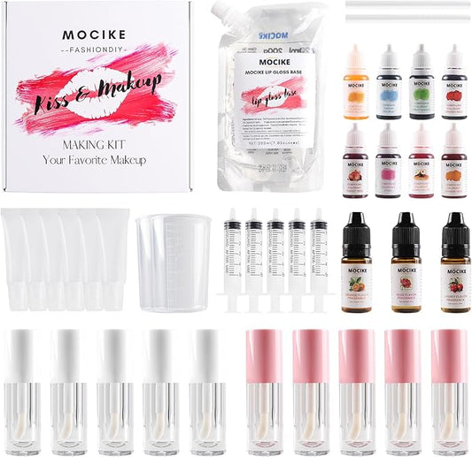 MOCIKE DIY Lip Gloss Making kit for Girl - 52 PCS DIY Lip Gloss kit Make Your Own Lip Gloss
