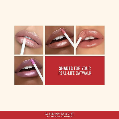 Runway Rogue Classic Lip Gloss, Pale Pearly-Pink Ultra-Sheer Hydrating Lip Gloss, ‘Bride in Show’