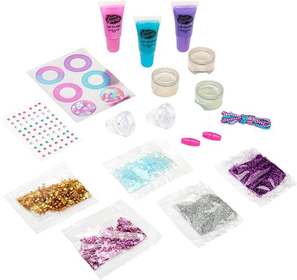 Cra-Z-Art Shimmer 'n Sparkle Glitter & Gem Lip Gloss Lockets DIY Activity Set, DIY Lip Gloss Maker, Birthday for Ages 8 and Up