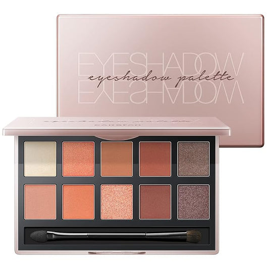 10 In 1 Color Eyeshadow Palette, Matte, Shimmer, Glitter Pigment Eye Shadow Blush Makeup Pallete, Neutral Nudes Pink Eye Makeup Palette with Mirror, 01.Sunset