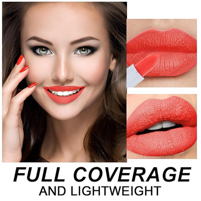 Matte Bullet Long Wear Lipstick - Vegan and Cruelty-Free - Smudge and Waterproof Matte Lipstick with Moisturizing Formula - All Day Comfort - (Sunset Rush #07)