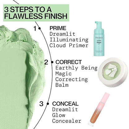 Pacifica Earthly Being Magic Correcting Balm – Green Color Corrector Face Primer for Redness, Vegan & Cruelty-Free Smoothing Balm, 0.28 oz
