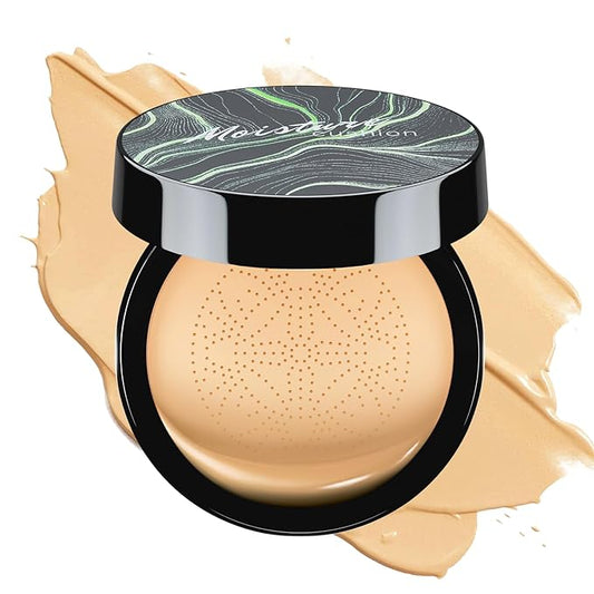 Mushroom Head Air Cushion CC Cream Foundation - BB Cream Makeup with Screw Lid Concealer, Moisturizing, Matte, Waterproof & Oil Control (Buff Beige)