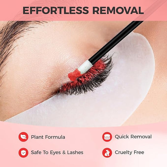Eyelash Extension Remover Cream, Professional Lash Remover for Lash Extensions, Low Irritation, Fast Dissolution, Lash Extension Remover Cream for Salon Use, 5g (Strawberry)