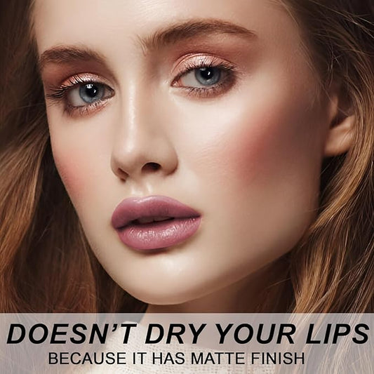 Matte Bullet Long Wear Lipstick - Vegan and Cruelty-Free - Smudge and Waterproof Matte Lipstick with Moisturizing Formula - All Day Comfort - (Petal Kiss #20)