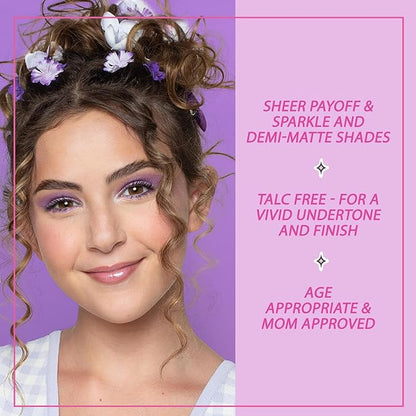 Petite 'N Pretty - WhimsiCali Eyeshadow & Cheek Makeup Palette and 10K Shine Lip Gloss Duo – Natural & Non-Toxic Face Makeup for Kids, Children, Tweens and Teens