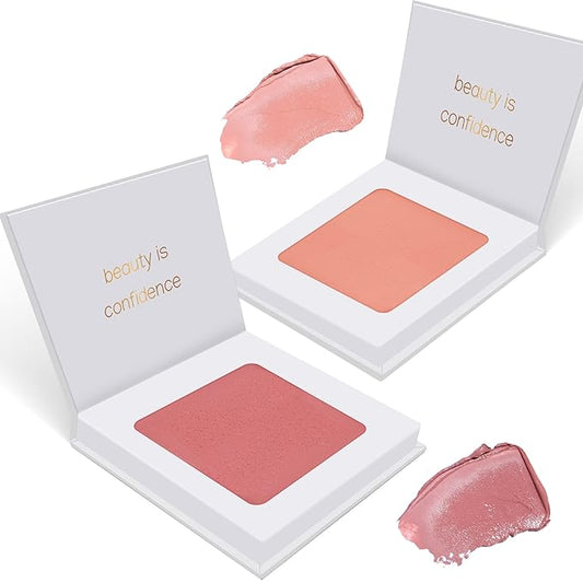 organic, natural, makeup Carlucce Beauty Duo - Umpteen 3-in-1 Cream Color Palette & Hush-Hush Contour Brush - High-Pigment Vegan & Cruelty-Free Makeup - Lips, Cheeks, Eye Base - Made in USA