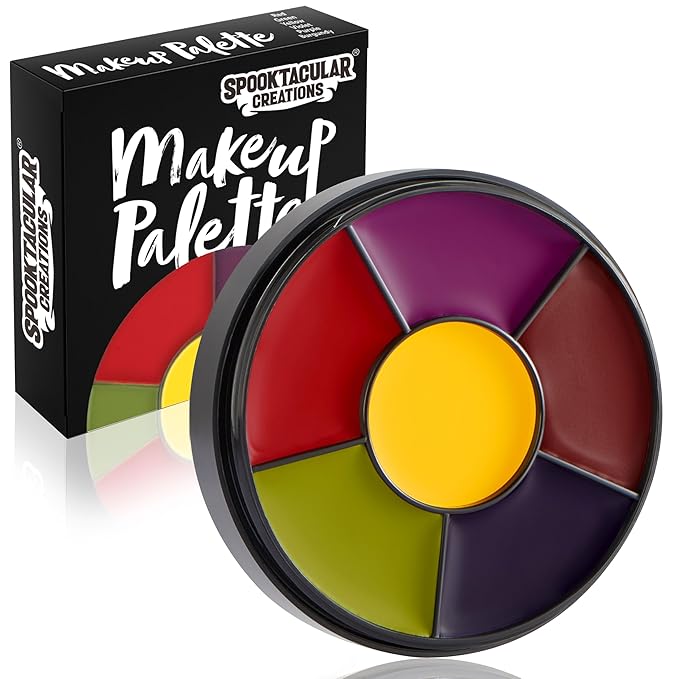 Spooktacular Creations Halloween Makeup Palette 6 Colors, Face Paint Bruise Wheel Stage for Adult Zombie Skeleton Cosplay Costume, SFX Special Effect, Theme Party, 0.35 oz