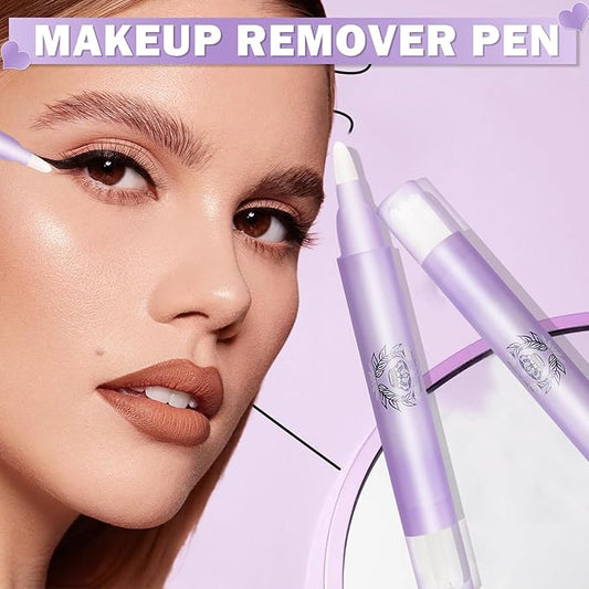 DAMUSI Makeup Remover Pen,2PCS Quick Fix Makeup Eraser Pen Correct Makeup Mistakes for Mascara Fixer Eyeliner Lipstick,Travel-friendly Make Up Removers Pen (Make-up Remover Not Included)