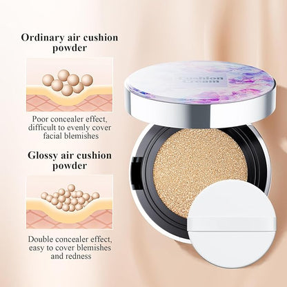 Air Cushion CC Cream Foundation, BB Cream Face Makeup Foundation for Natural Skin Radiant & Moisturizing Skin with Buildable Coverage (Natural)