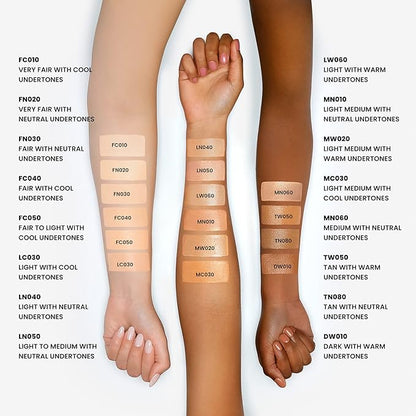 JOAH Crystal Glow Peptide-Infused Foundation, 2-in-1 Multitasking Korean Makeup with Blurring Face Primer, Luminizer, Hydration & Skin Defense for a Flawless Finish, 1.01 Oz, Fair Neutral