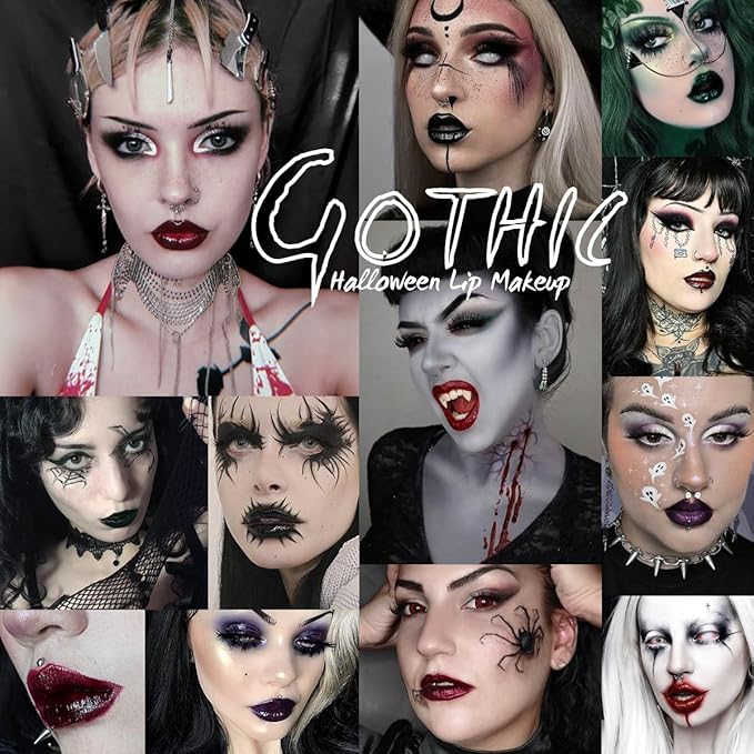 Gothic Red Lip Gloss - Moisturizing, Long-Lasting, Smudge-Proof & Waterproof | High Pigmented, Vegan, Cruelty-Free, Non-Sticky Glossy Finish for Bold Vampire Looks & Daily Wear