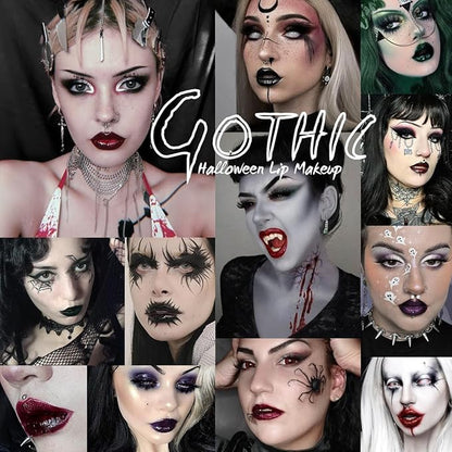 Gothic Red Lip Gloss - Moisturizing, Long-Lasting, Smudge-Proof & Waterproof | High Pigmented, Vegan, Cruelty-Free, Non-Sticky Glossy Finish for Bold Vampire Looks & Daily Wear