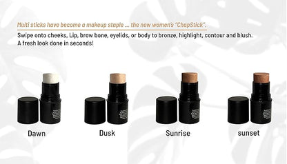 Mom's Secret Natural Organic Multi Cream Sticks, Highlighter and Bronzers 100% Natural, Vegan, Gluten Free, Cruelty Free, Made in the USA, 0.18 oz. (Dusk)