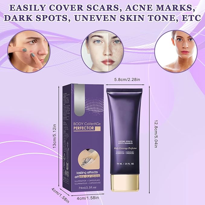 2pcs All Over Complexion Perfector,Waterproof Body Makeup,Body Coverage Perfector,Waterproof Leg,Body Makeup，Tattoo Cover Up Makeup,Long Last Body Foundation