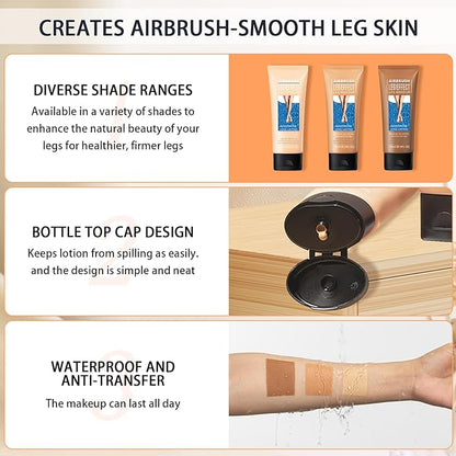 Leg Makeup Waterproof, Smooth Legs, Fade the Skin Color of Legs, Effectively Cover the Scars of Legs and Body, Long-Term Body Foundation Make-up