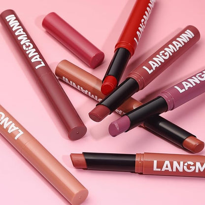 Jolilab 3 Pcs Velvet Matte Lipstick Nude Matte Soft Dark Color Stick Waterproof Long-Lasting Non-Stick Cup High Pigmented Lip Stick Lip Balm Beauty Cosmetics Gift for Girls（07#+08#+09#