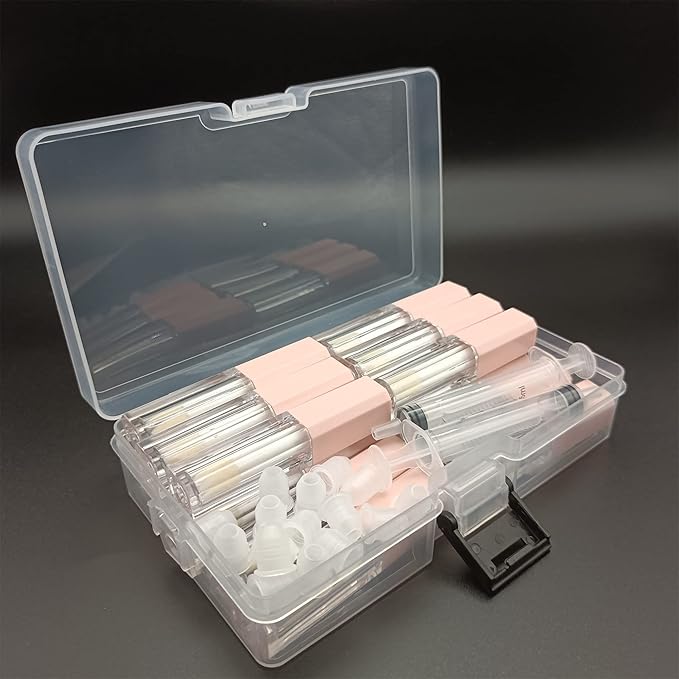 Mini Lip Gloss Tubes Empty With Wand Diy Lipgloss Making Kit For Small Businesses Pink Cute Containers Empty Lip Balm Tubes（16PCS)