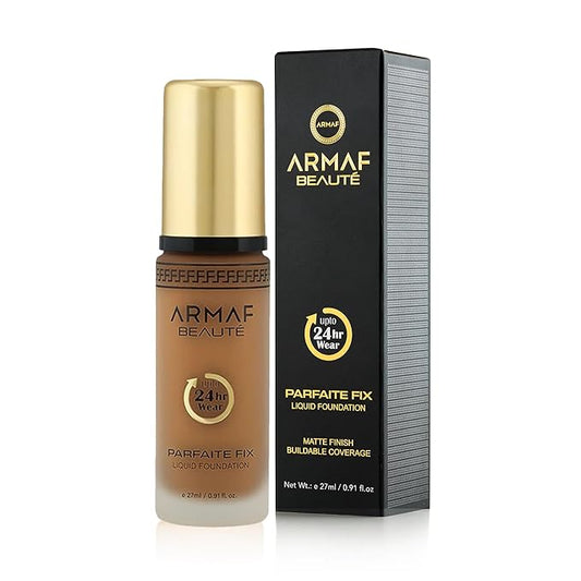 Armaf Beauté Parfaite Fix Liquid Foundation Makeup - Water Resistant, Lasts Up To 24 Hours | Mocha, 27 ml/0.91 fl.oz
