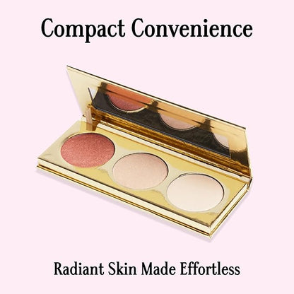 Makeup Highlighter Palette Trio (Starstruck) by Gerard Cosmetics, Vegan Powder Highlighter Makeup Palette with Three Luminous Shades, Cruelty Free and Made in the USA