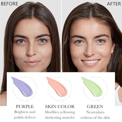 3 In 1 Primer for Face Before Makeup, SPF 50 Sunscreen Isolation Cream, One Step Color Corrector Face Primer, Oil Control & Moisturizing Skin Tone Correcting Hydrating Makeup Base (Purple, 01)