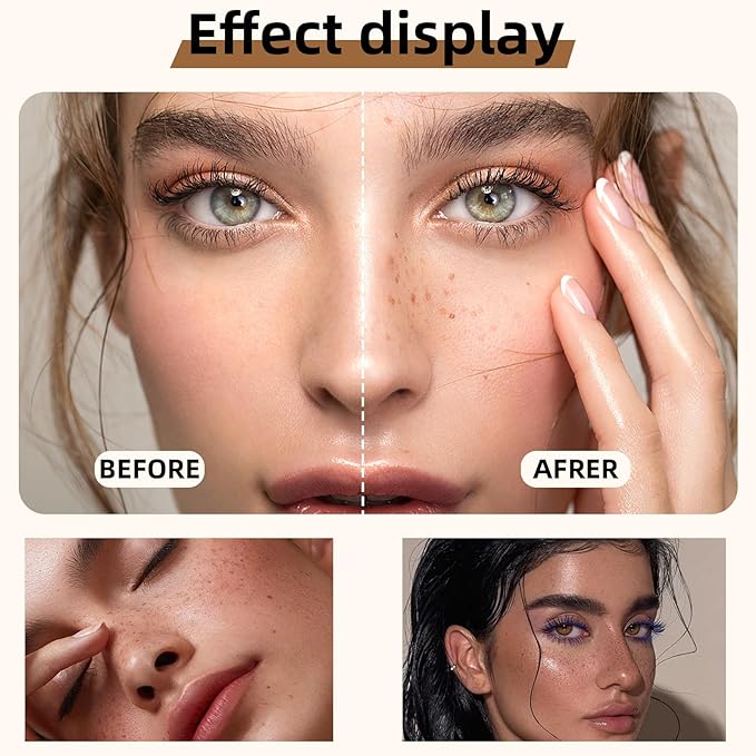 Silicone Freckle Stamp, Portable Waterproof Faux Freckles Applicator, Natural Freckles Makeup Tool for Women (Black)