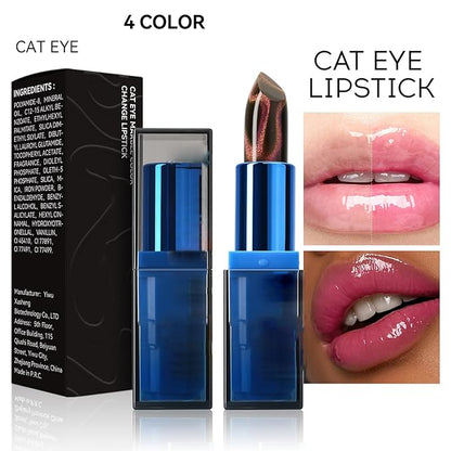 Color Changing Lipstick, Labial Cambia De Color De Cat's Eye PH-changing Lip, Tinted Lip Balm, Long Lasting 24 Hours Moisturizing Glossy Shine Lip Gloss for Women, 01# EUPHORIA