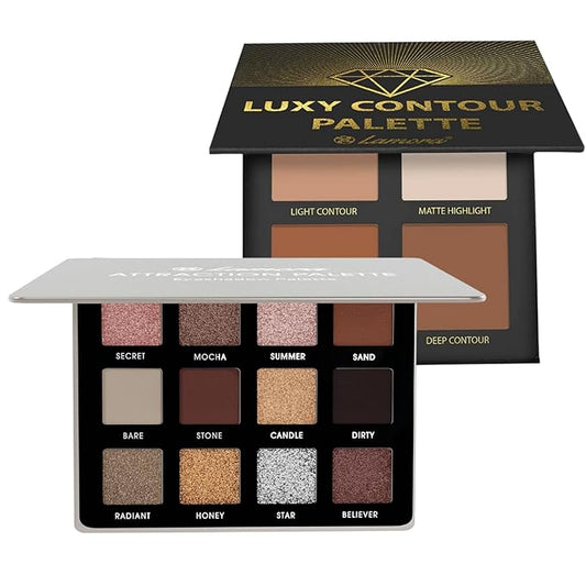 Lamora Attraction Smokey Eyeshadow Palette with Powder Contour Palette