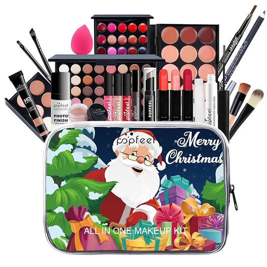 All in One Makeup Kit for Women Full Kit, Valentine's Day Gifts for Women Girls, Essential Bundle With Eyeshadow Palette, Brush, Lipstick, Blush, Foundation, Concealer, Mascara, Eyebrow Pencil