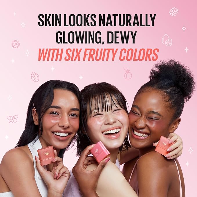 Kaja Cheek & Lip - Dewy Bar 01 Berry Sparkler | Creamy Blusher and Balm Multi-Stick, 45% Moisturizing Oil, Apple Extract, Vitamin-Hyaluronic Acid Infused, High Shine, 10g