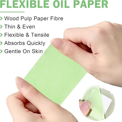 Oil Blotting Sheets for Face Blotting Paper for Oily Skin,Oil Control Film,Face Oil Absorbing Sheets with Makeup Puff and Portable Mirror Case (200 Sheets)