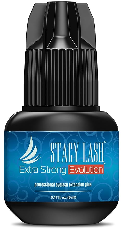 Extra Strong Evolution Eyelash Extension Glue + Gel Remover - Stacy Lash / 1-2 sec Drying time/Retention – 8 Weeks/Maximum Bonding Power/Professional Use Only Black Adhesive/Gel Remover/ 15 ml