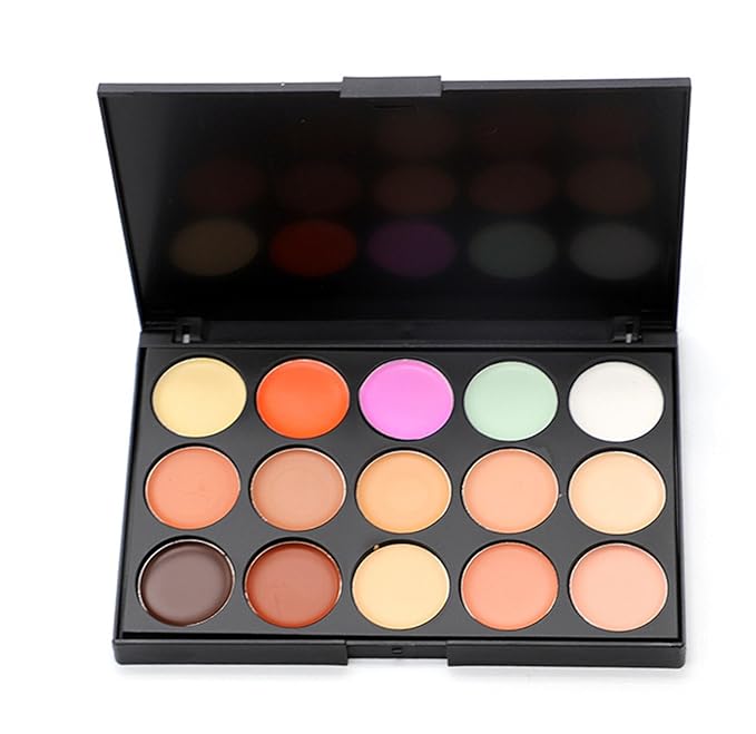 15 Colors Cream Contour Face Concealer Palette, FantasyDay Long Lasting Full Hydrating Coverage Conceals Corrects Foundation Camouflage Makeup Gift Set for Correcting Dark Circles Acne Blemish #3