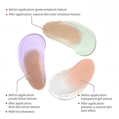 MAEPEOR Color Correcting CC Cream 5 Colors Lightweight Multi-Purpose Facial Concealer with Illuminating Finish Soothes & Hydrates Skin (05 Transparent)
