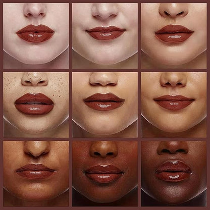 Hydrating Lip Glow Oil, Moisturizing Lip Glow Oil, Nourishing Glossy Transparent Lip Oil, Plumping Lip Oil, Lip Balm, Non-sticky Tinted Toot Lip Balm for Lip Care (BROWN) 0.2 OZ