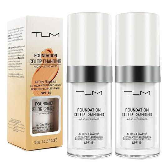 1 PC Spf15 TLM HD Full Coverage Foundation Moisturizer All Day Flawless Concealer Magic Cream Color Changing Foundation Liquid