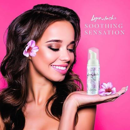 Lyon Lash Eyelash Extension Cleanser 150ml with Cleansing Brush, Foam Shampoo/Lash Bath, Gentle Formula for Sensitive people, To Remove Eye Makeup Oil & Dust & Mascara, For Professional and Home Use