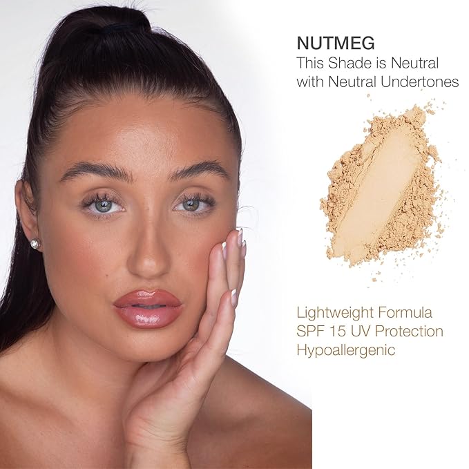 bellapierre Compact Mineral Foundation SPF 15 | Vegan & Cruelty Free Natural Makeup | Full Coverage Matte Foundation | Hypoallergenic | Oil & Talc Free - 0.35 Oz - Nutmeg